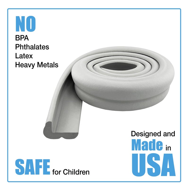 KidKusion Hearth Cushion | Made in USA | Taupe | 8.33 Ft of Padding | Child Safety, Edge and Corner Guard, Baby Proof Fireplace Bumper - Image 3